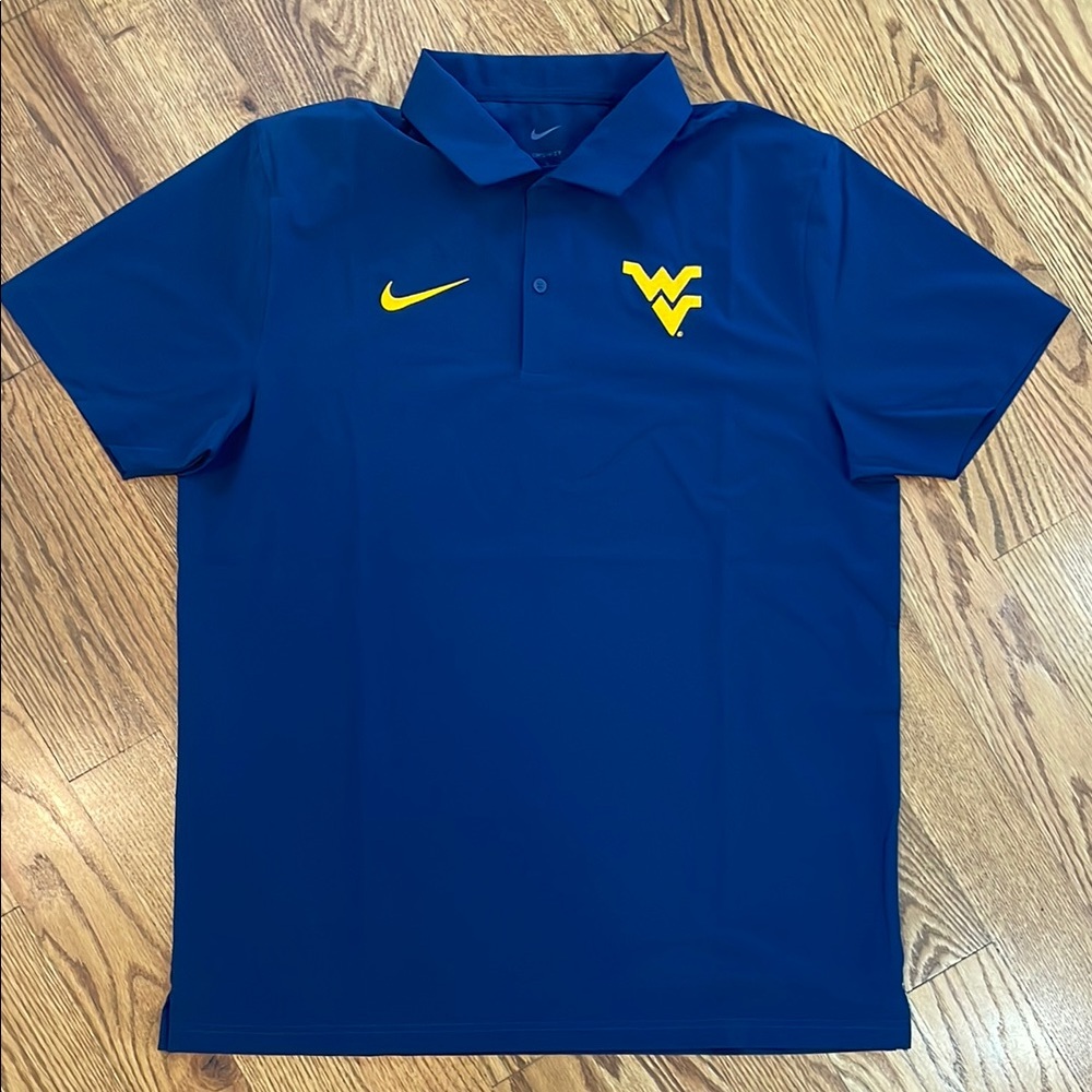 Men’s West Virginia Mountaineers Nike Dri-Fit Polo Shirt. Size Large. Like New.
